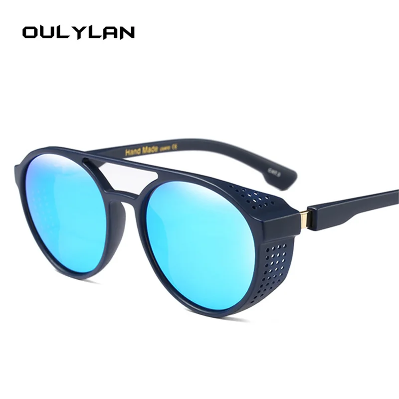 

Oulylan Steampunk Sunglasses Men Vintage Brand Designer Round Sun Glasses Women Steam Punk Eyeglasses Twin-Beams Goggles UV400