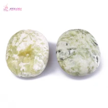 HIMABM 2 Pieces Natural Light Green Xiuyan Jade Hot Spa Basalt Stone Massage Basalt Stone Lava Rocks 6*8cm HIMABM 2 Pieces Natural Light Green Xiuyan Jade Hot Spa Basalt Stone Massage Basalt Stone Lava Rocks 6*8cm