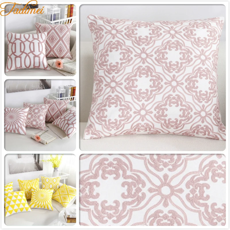 

High Quality Embroidery 18x18inch 45*45 cm Garden Sofa Chair Bed Car Back Lumbar Waist Cushion Cover Classical Throw Pillow Case
