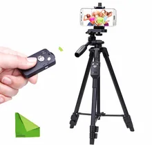 Yunteng 5208 Bluetooth Tripod for iPhone Cell Phone Smartphone Samsung Galaxy Phone iPad Tablet PC with EACHSHOT Cleaning Cloth