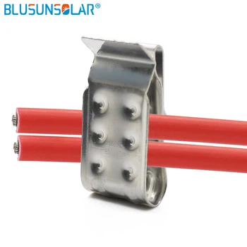 

10pcs/lot Wholesale 4 X 4mm SUS 304 Stainless Steel Material Big Size PV Cable Clips , Solar Cable Clamp Wire Holder Solar