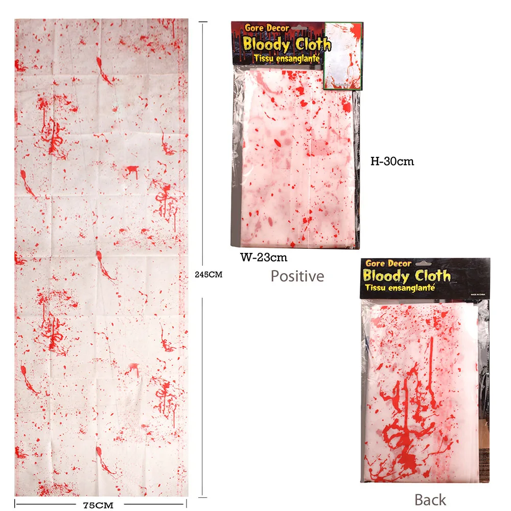 1pc Halloween Decorations Horror Blood Handprint Tablecloth Bloody Apron Unisex Halloween House Decor Scary Accessory