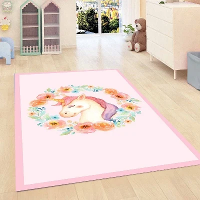 Else розовый пол на Единороге лошади цветы детская комната 3d принт Нескользящая микрофибра для детской комнаты декоративный коврик