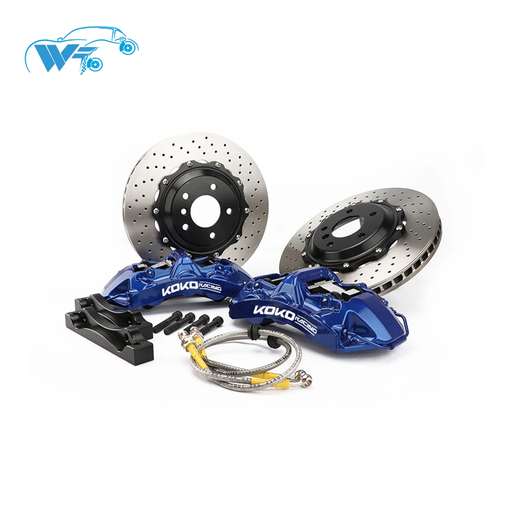 

KOKO RACING GT6 black caliper 6 pot J hook brake disc 355*32mm brake pads center bell bracket for BMW 320d E46 2003