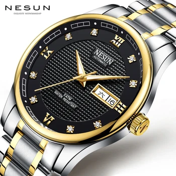 

Mechanical Watches Simple Fashion 2018 Week Calendar Display Waterproof Men Watch with Luminous Hands Watch Strap