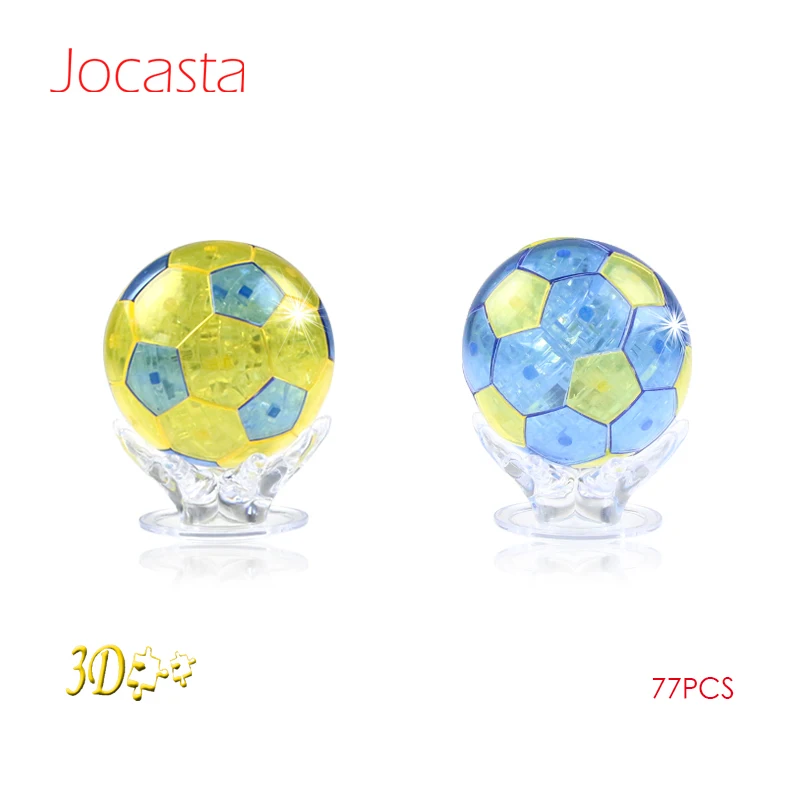 

DIY 3D Football Crystal Puzzle with Flash Light Educational Toys for Children Jigsaw Assembly Model Toy Furnish Puzzle Kids Gift