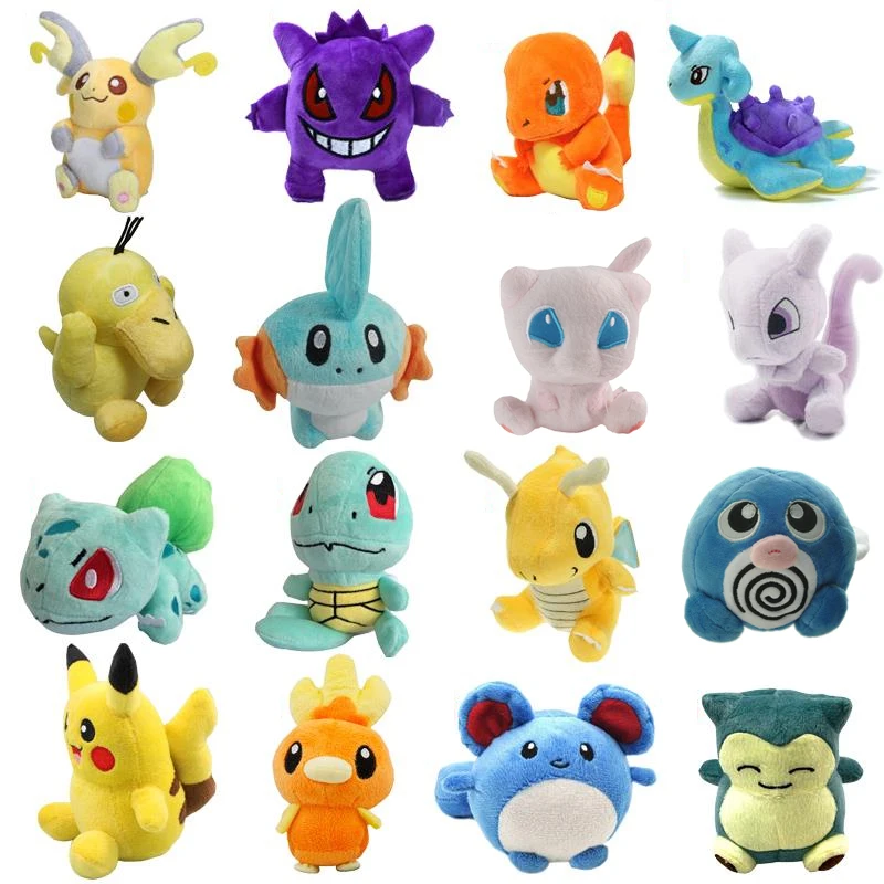 Плюшевые игрушки с героями мультфильмов 12-18 см Snorlax Charmander Mewtwo Dragonite милые мягкие