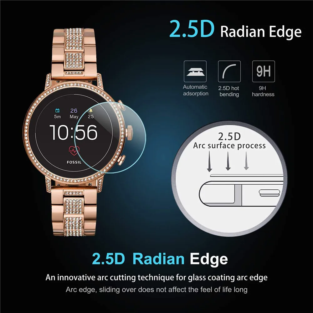 Защитная пленка для экрана Fossil Q Venture HR Gen 4 Watch 9H закаленное стекло 2.5D устойчивая к