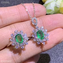 KJJEAXCMY exquisite jewelry 925 sterling silver inlaid natural emerald gemstone pendant necklace ring set support detection kjjeaxcmy exquisite jewelry 925 sterling silver inlaid natural jasper pendant ring necklace earring and ear nail set support