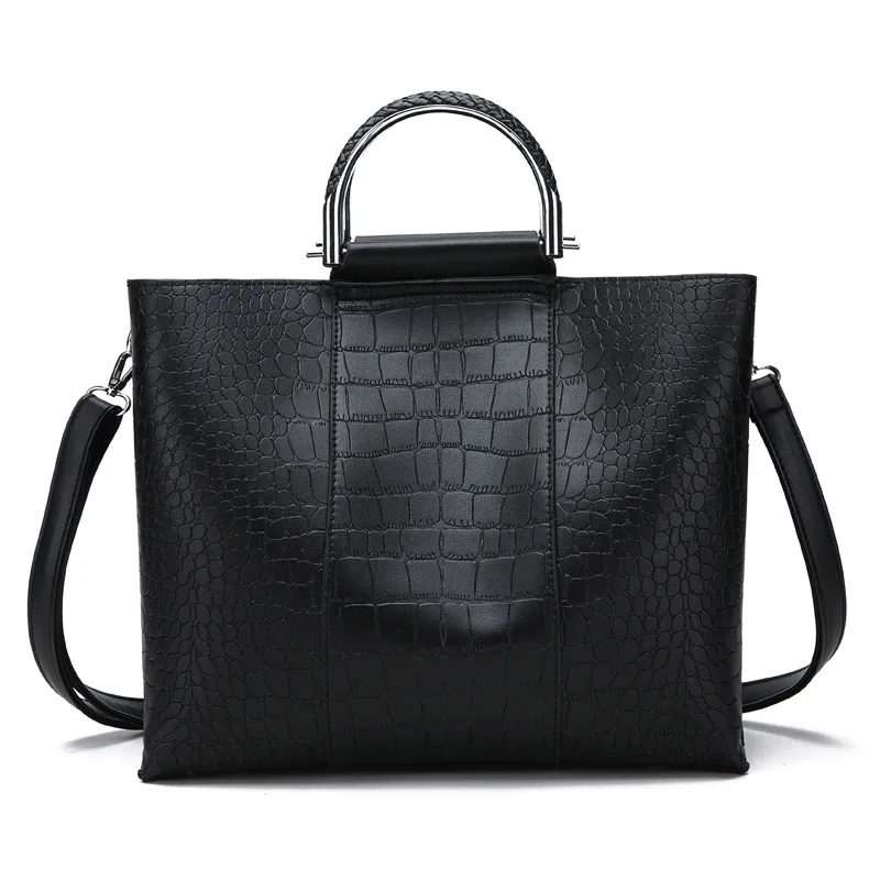 

2018 New Arrival Cow Leather Frame Alligator Casual Totes Women Handbag Shoulder Bags For Women Messenger Bags Simple Design Bag