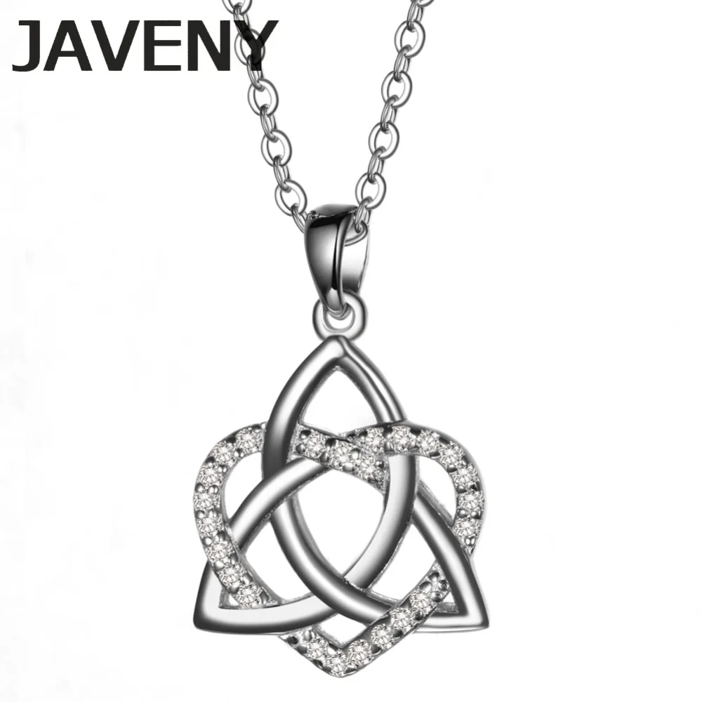 

925 Sterling Silver Cubic Zirconia Irish Women Wedding Bridal Keltic Knot Pendant Necklaces Birthday Gifts 10pcs Lots Wholesale