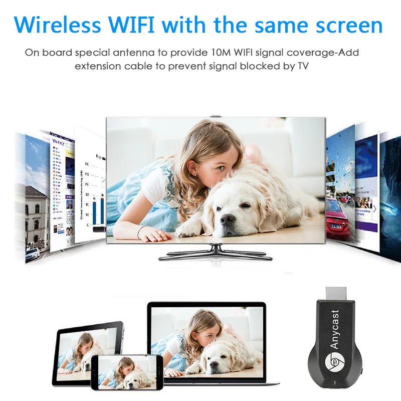 Anycast 2,4G/5G M100/M9/M9 Plus Ezcast Miracast AnyCast DLNA AirPlay HDMI tv Stick Wifi Дисплей ключ приемник Google Youtub