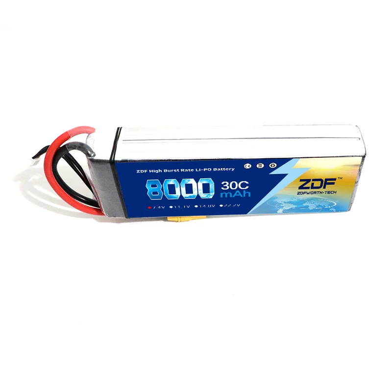 Аккумулятор ZDF AKKU 2S 7 4 В 8000 мАч 30C LiPo Tplug/XT60/EC5/TRX Traxxas для радиоуправляемого