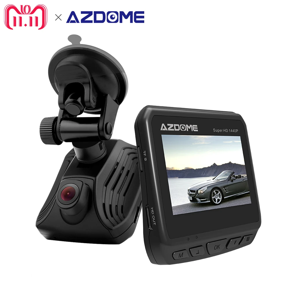 

Azdome DAB211 Ambarella A12 Car Dash Cam 2K 1440P Super Night Vision Dashboard Camera Recorder DVR With GPS ADAS Loop Recording