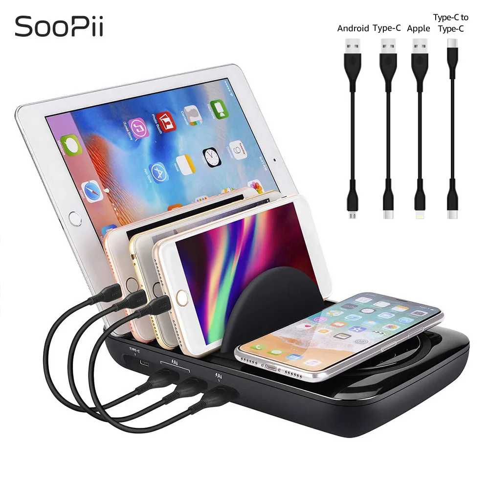 SooPii سطح المكتب 4 ميناء وحدة شاحن حامل العالمي USB محطة لشحن الهاتف المحمول ل فون سامسونج باد اللوحي SooPii سطح المكتب 4 ميناء وحدة شاحن حامل العالمي USB محطة لشحن الهاتف المحمول ل فون سامسونج باد اللوحي