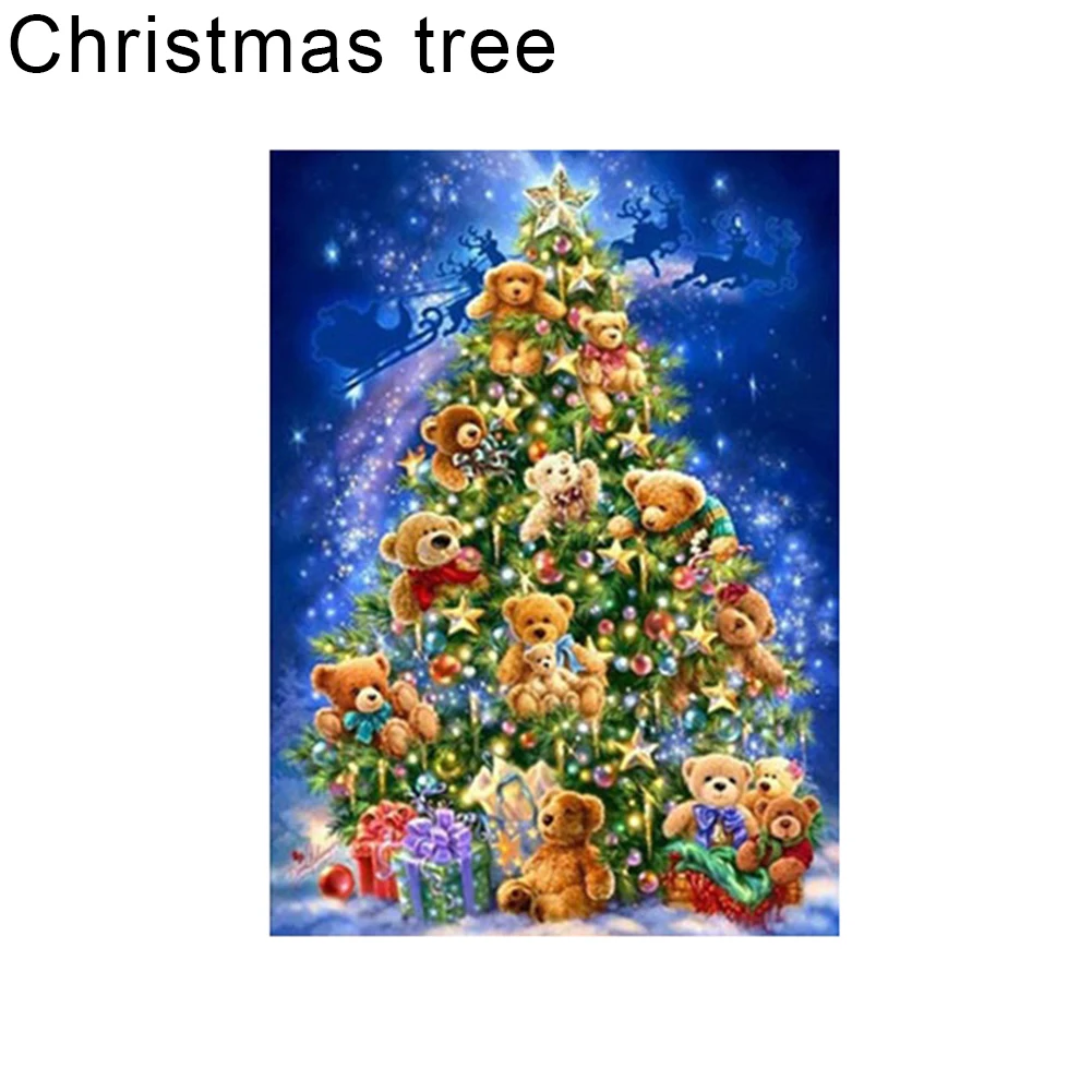 40x30/30x35 cm Christmas Tree Santa Claus Embroidery DIY Resin Diamond Painting | Дом и сад