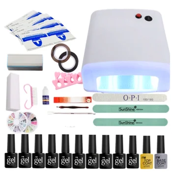 

10 Color Gel Nail Polish Varnish Extension Kit with Led Uv Lamp for Manicure Set Acrylic s Art Tools