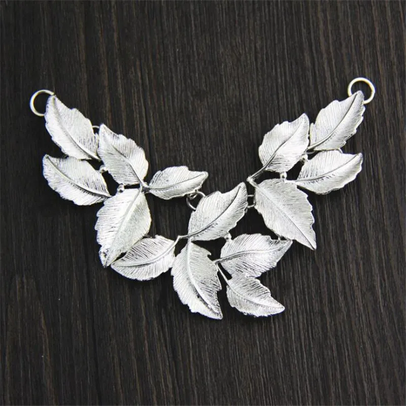

Vintage Jewelry Statement Necklaces Pendants Handmade Real 999 Sterling Silver Leaves Tassel Pendant Antique Style For Women