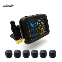  CARCHET Paste Bracket TPMS Wireless Tire Pressure Alarm Monitoring System Safety Driving LCD Display Sensor for Truck Security 