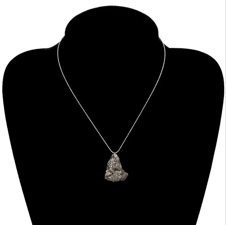 WarBLade грубое натуральное каменное Хрустальное подвесное ожерелье классическое неправильное ожерелье из друзы лавы кварцевого камня s для женщин ювелирное изделие подарок - Окраска металла: 5