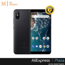 Глобальная версия, Xiaomi Mi A2 4 Гб и 64 ГБ, Черное золото и синий, Google Play, кастильское установлен, задняя камера двойной 20 + 12 МП.