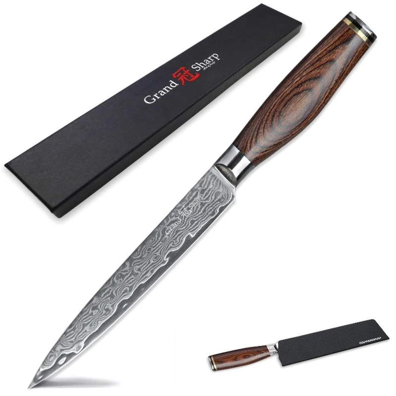 GRANDSHARP 4,7 дюймов дамасский кухонный нож универсальный нож 67 слоев японской дамасской нержавеющей стали VG-10 Дамасские Ножи шеф-повара