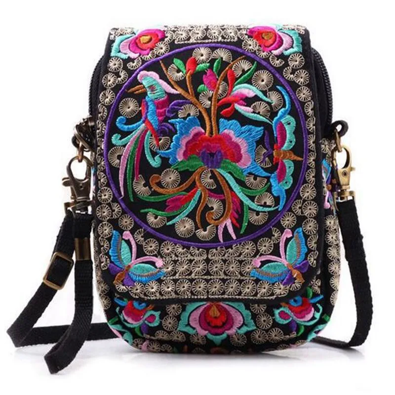 Женская сумка с вышивкой в этническом стиле Boho летняя винтажная цветами для
