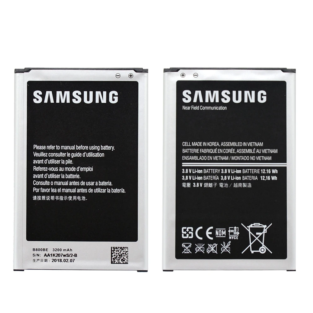 Аккумулятор B800BE для samsung Galaxy Note 3 N9000 N9006 N9005 B800BC с NFC 3200mah Li-Ion B800BC B800BU