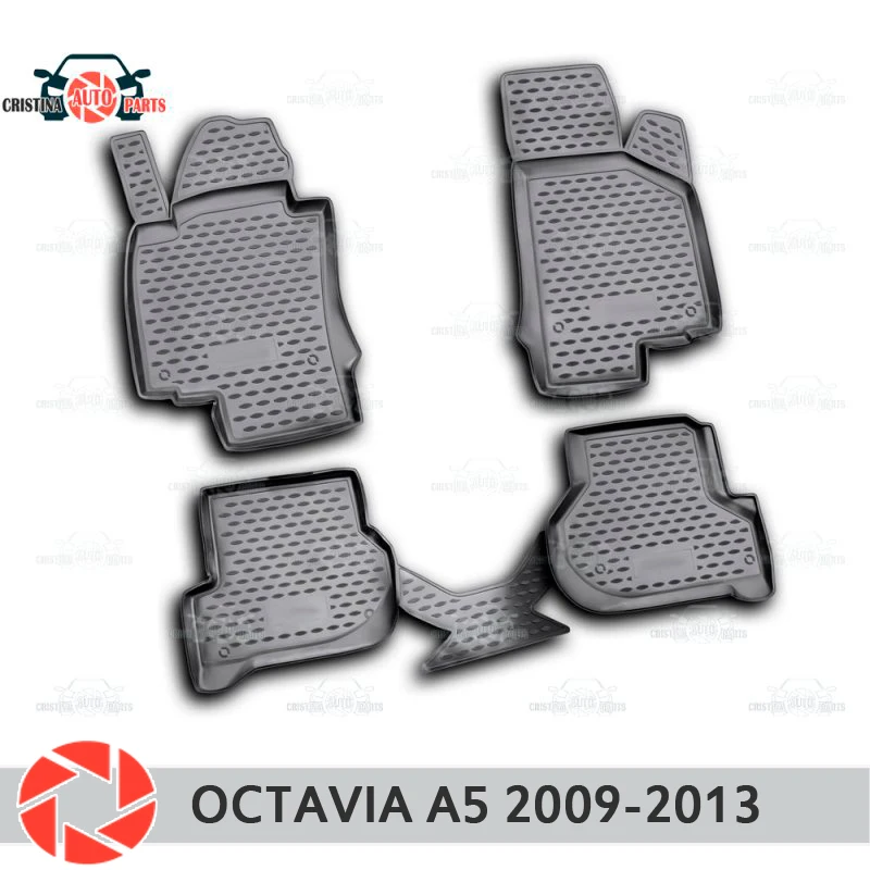 For Skoda Octavia A5 2009-2013 floor mats rugs non slip polyurethane dirt protection interior car styling accessories | Автомобили и