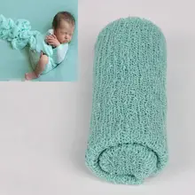 Детские фотографии реквизит стрейч обертывание ребенка длинный широкий шарф кокон Kintted пеленать одеяло для новорожденных