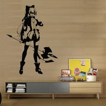 

KIVIKE, label Sticker, Vinyl go wall sticker Anime Girl Warrior sleeve art Asiatic, measure 57X76 CM color black.