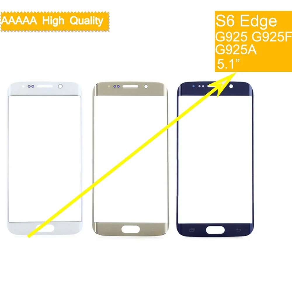 S6EDGE сенсорный экран для samsung Galaxy S6 Edge G925F G925A G95 S6EDGE сенсорный экран передняя панель стеклянная линза внешняя без lcd