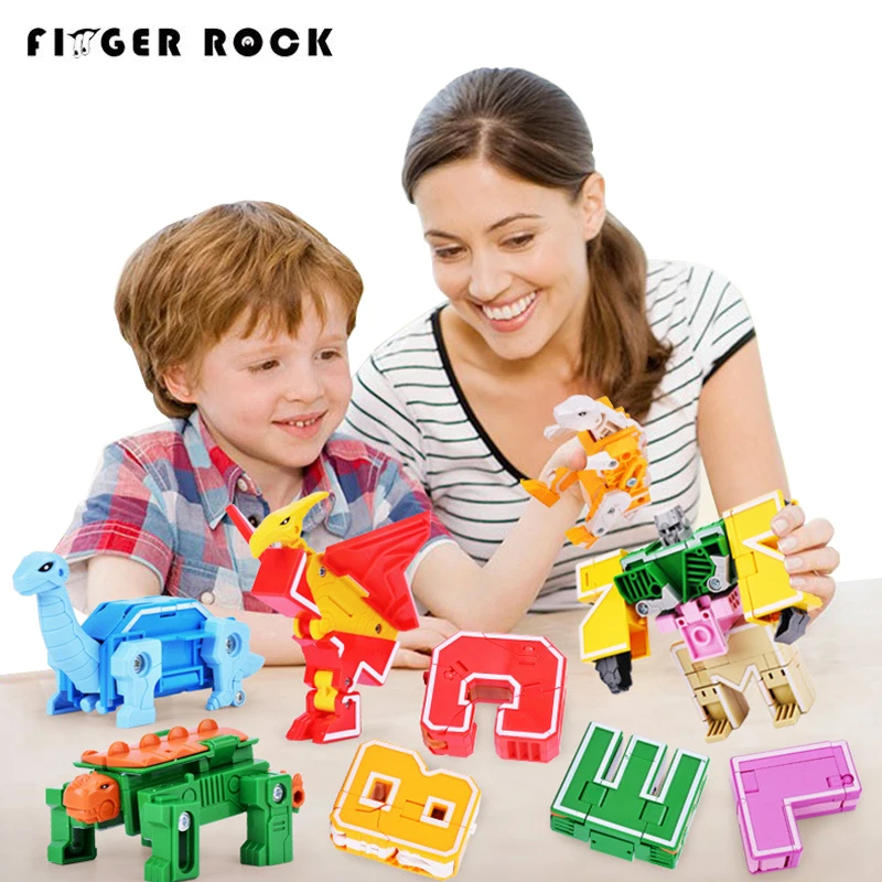

Finger Rock Transformation Robot Digit Number Mathematical Symbol Toys A~Z Robot Animal Toys Building Blocks For Kids Gifts