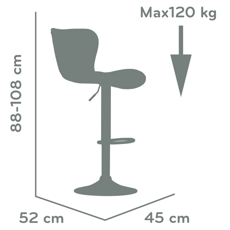95511 Barneo N-30 эко-кожа серый кухонный барный стул с мягким сиденьем на газ-лифте стул мебель для кухни высокий стул для барной стойки кресло для мастера маникюра в Казахстан по России