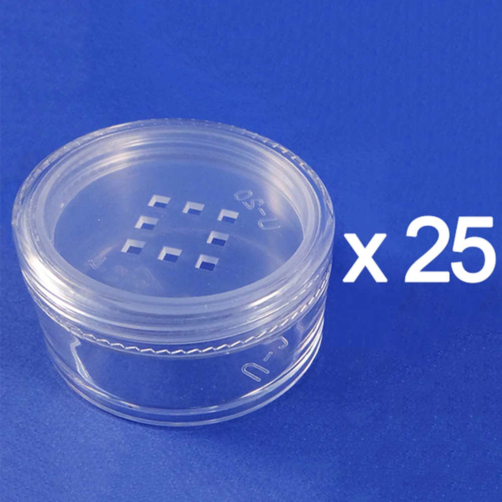 25 Lot Clear Sifter Container Plastic Cosmetic Case Makeup Loose Powder