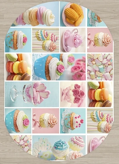 Кексы Else милые конфеты розовый синий коричневый кухня 3d печать Нескользящая микрофибра гостиная современный Овальный моющийся коврик ковер