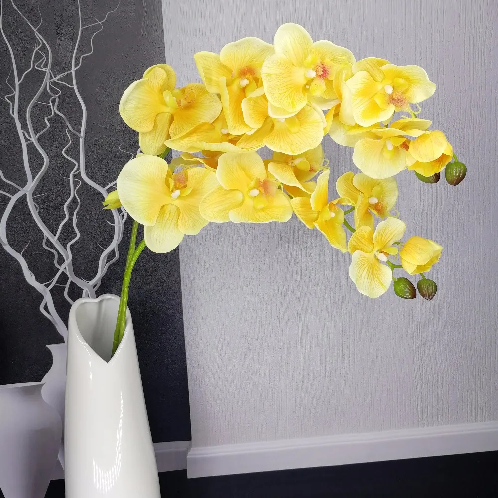 Nine Head, модная Орхидея фаленопсис, латекс, настоящий цветок, искусственный цветок, свадебный цветок, орхидеи, Цветочный, для рождественской вечеринки