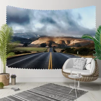 

Else Blue Sky Clouds Highway Road Mountain Nature 3D Print Decorative Hippi Bohemian Wall Hanging Landscape Tapestry Wall Art