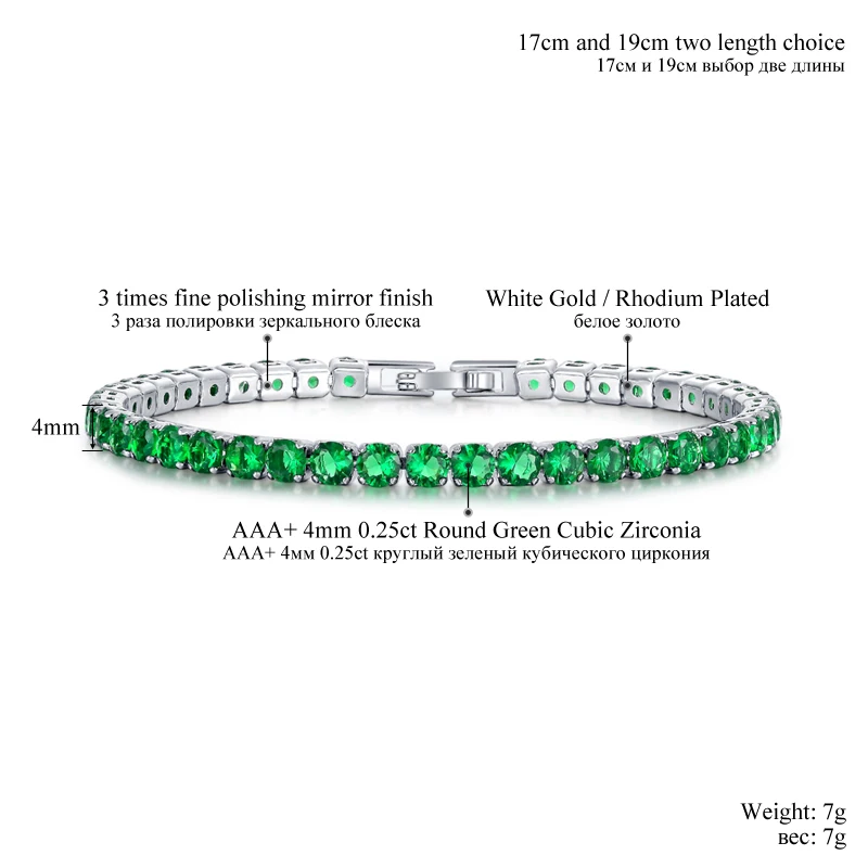 CARSINEL, высокое качество, модная цепочка, зеленый циркон, браслеты и браслеты для женщин, ювелирные аксессуары, BR0253C