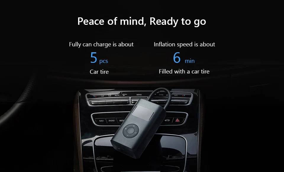 Xiaomi Electric Air Pump Mijia Rechargeable inflator 150PSI Smart Digital Tire Pressure Detection for Football Car Bike Pump