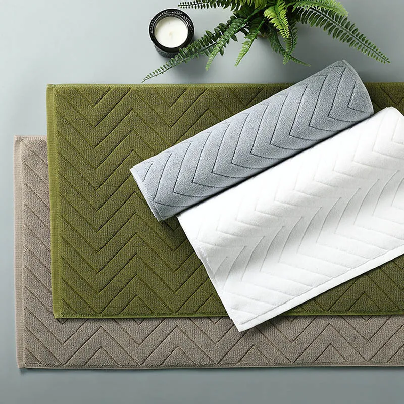 Cotton Absorbent Bathroom Bathtub Mat Bath Towel Anti slip ...