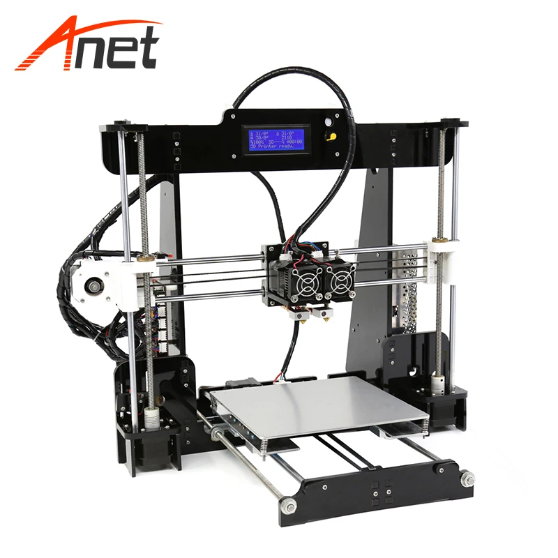 

Dual Extruder Prusa i3 3D Printer Kit Anet A8M Acrylic + Lead Screw Frame 3d Drucker Easy Operation High Precision Impresora 3d