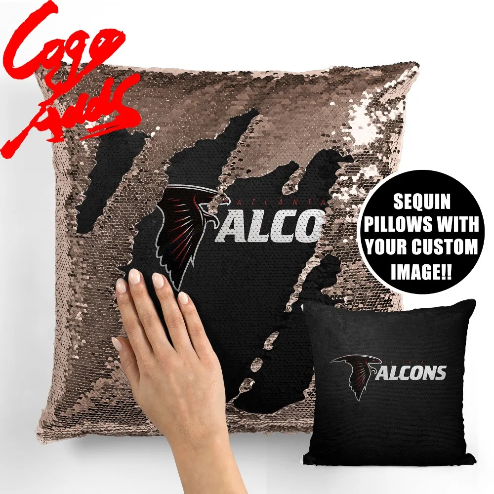 

Atlanta Falcons decorative throw pillows reversible mermaid sequin pillow case cover dropshipping