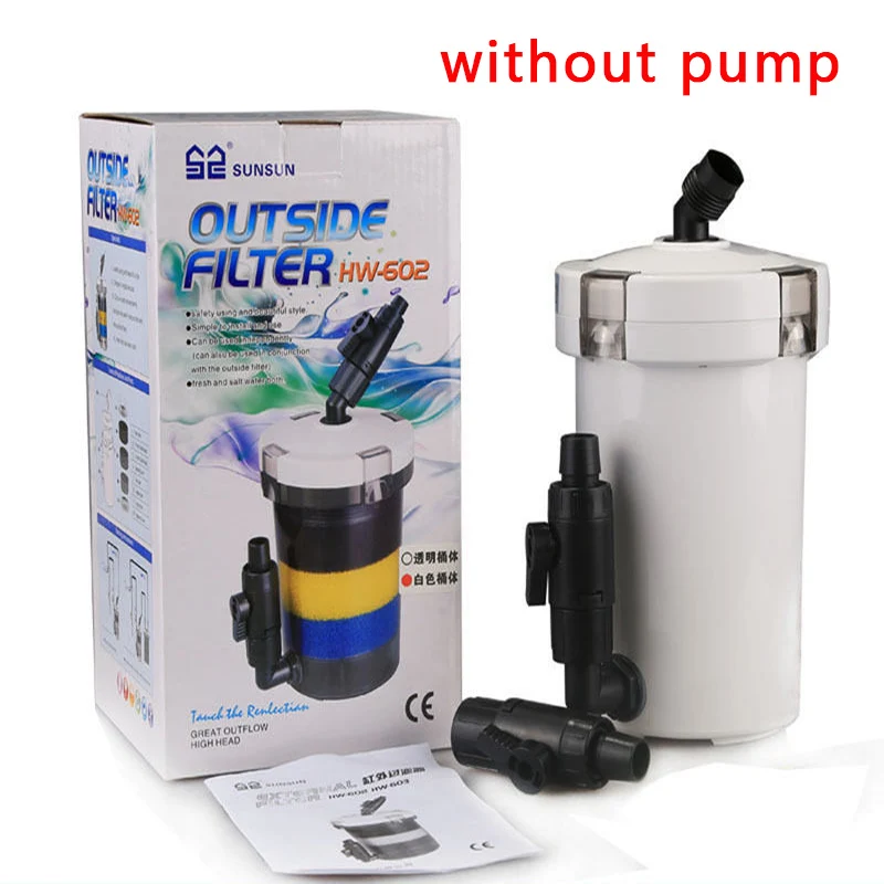 SUNSUN HW-602 Nano Aquarium Pre-filter External Canister Filter for Fish Tank Filtration System 1.5L Outside Filter - Цвет: Белый