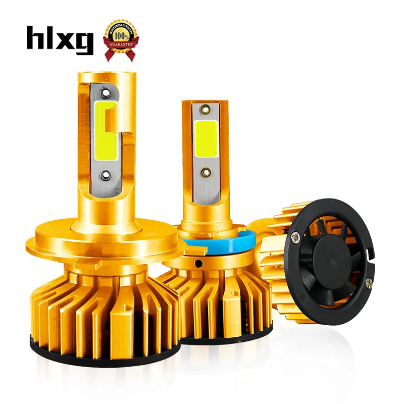Hlxg 2 шт. H4 Led 4300K 6000K 10000LM 50 Вт H7 H11 COB Чип лампы для автомобильных фар металлический