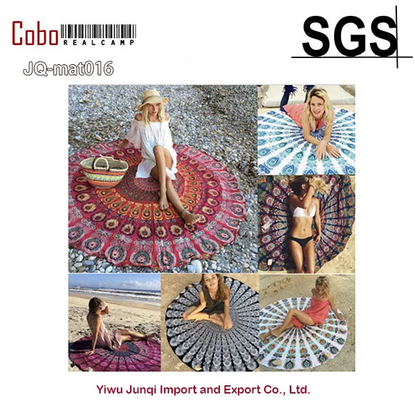 

Indian Mandala Round Throw Yoga Tapestry Hippy Boho Gypsy Cotton Tablecloth Beach Towel Blanket Circle Picnic Carpet Mat
