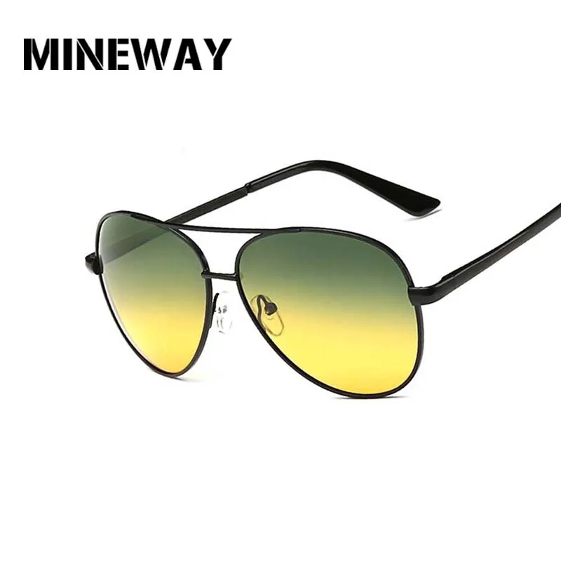 

MINEWAY Sunglasses Men Polarized Pilot 2018 Brand Designer Night Vision Driving Sun glasses Eyeglasses gafas oculos de sol