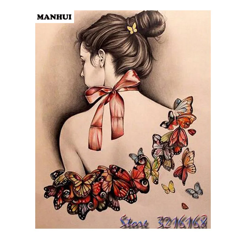 

3D Diamond Painting Cross Stitch Pattern 5D Diamond Embroidery Woman's backMosaic Resin Full Drill Home Decor DIY Painting SP016