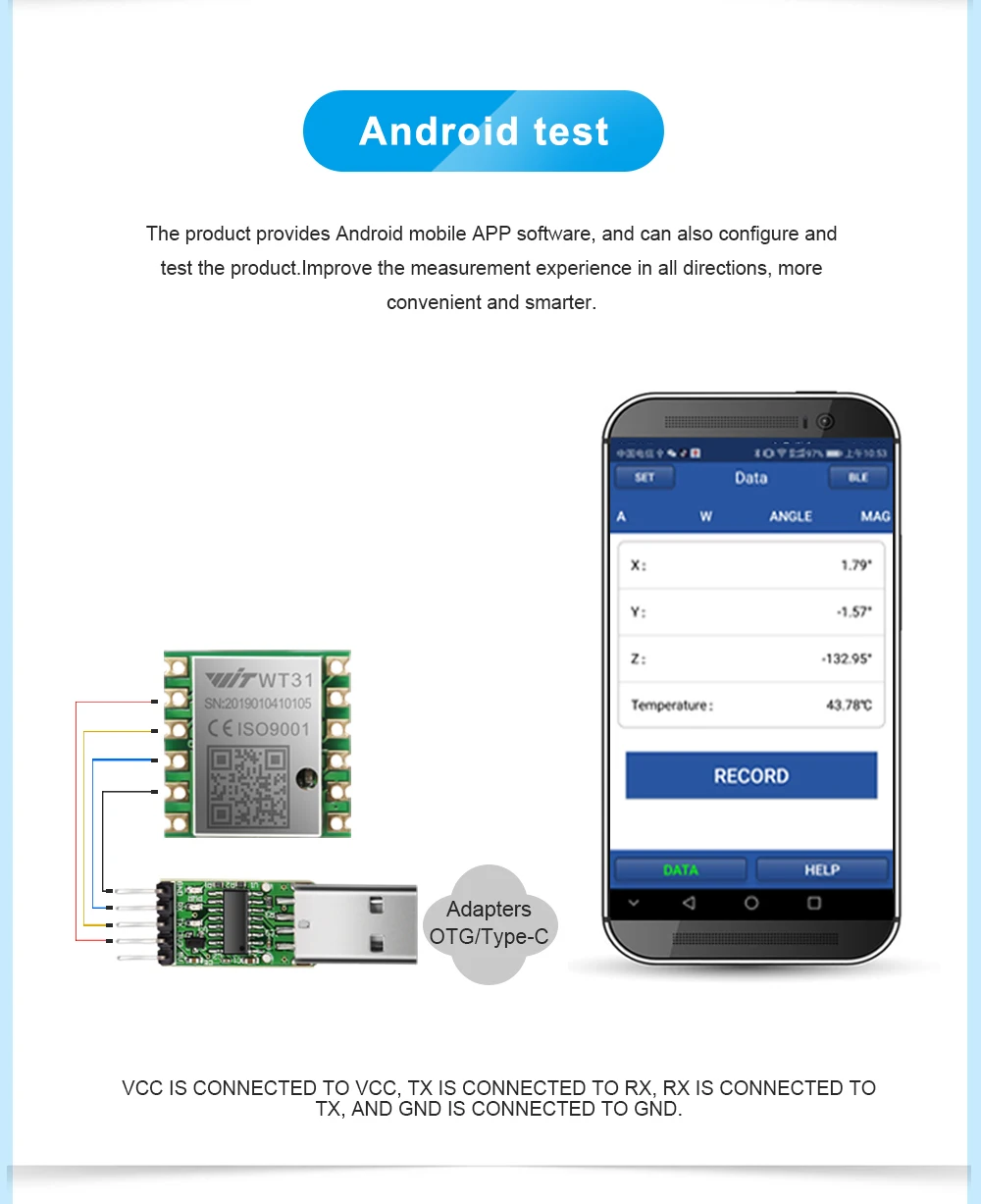 ahrs ipc, inclinômetro para pc android mcu,