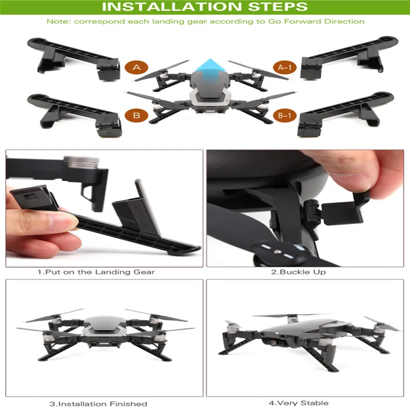 Новинка, 4 шт., расширение шасси, опоры для ног, защита для DJI Mavic Air, аксессуары 180328, аксессуары для дрона